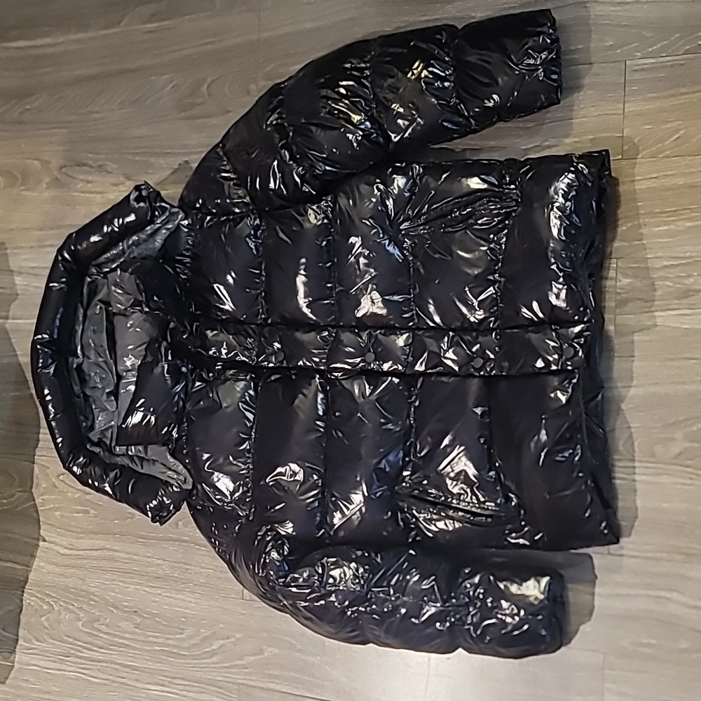 Point Zero - Black Liquid Shiny Ski Puffer Jacket - Men's Size Large